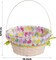 3 Pcs Easter Bamboo Basket with Polka Dots Lining, Natural Woven Easter Eggs